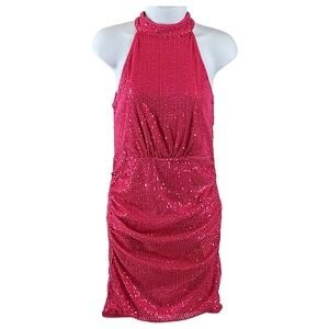 Pink sequined party dress